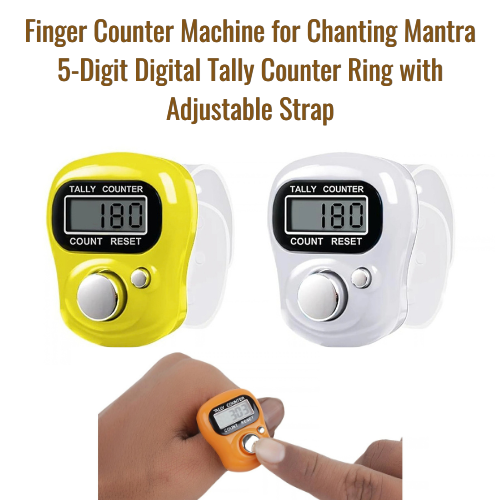 Finger Counter Machine for Chanting Mantra – 5-Digit Digital Tally Counter Ring with Adjustable Strap